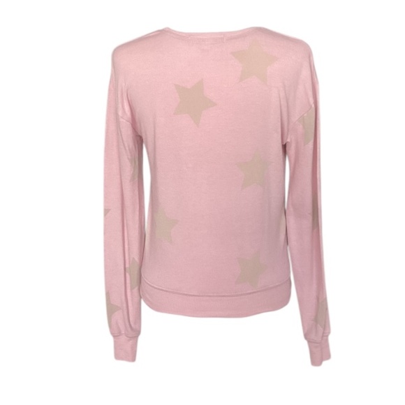 Spiritual Gangster Pink Sweatshirt Stars Vintage Made In USA - Picture 2 of 6